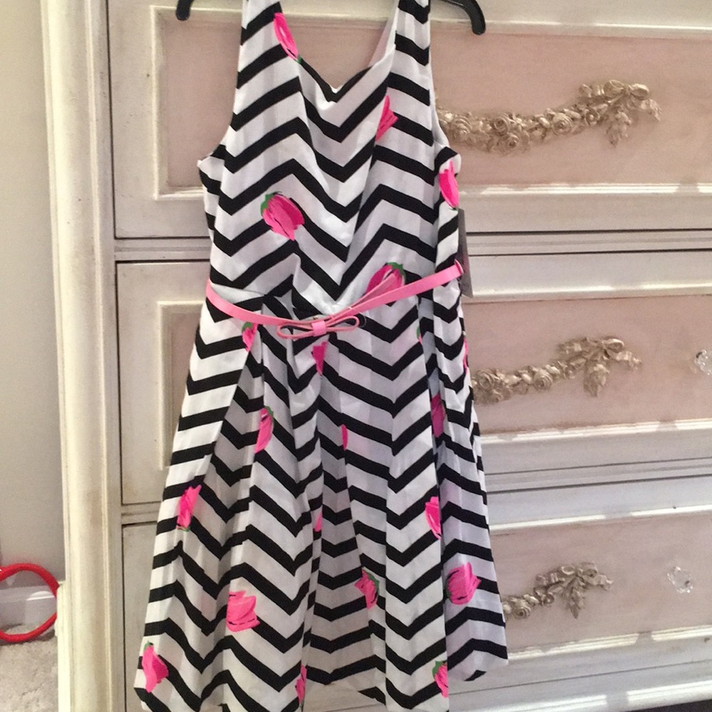 Heartstrings size 8 chevron dress NWT